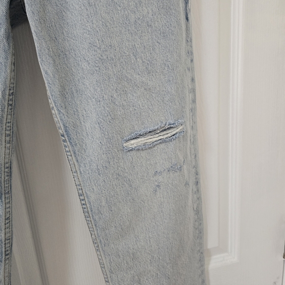 Anine Bing Kate High Rise Slim Straight Jeans In Distructed Bleached New Size 27 - Picture 6 of 13